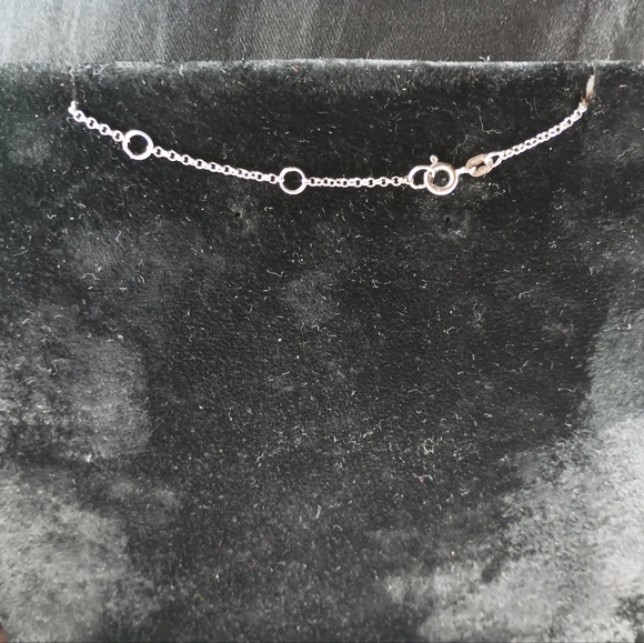 Rhodium Plated/Sterling Silver Round Diamond Simulant Pendant - Picture 5 of 6